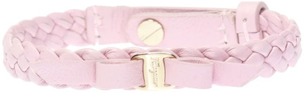 Salvatore Ferragamo Woven bracelet with bow Salvatore Ferragamo , Pink , Dames - ONE Size