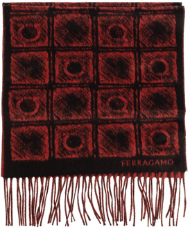 Salvatore Ferragamo Zijden sjaal met logo Salvatore Ferragamo , Red , Heren - ONE Size