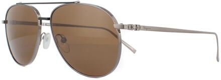 Salvatore Ferragamo Zonnebril SF201S 035 Grijs Bruin