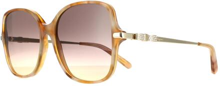 Salvatore Ferragamo zonnebril SF990SR 218 Blonde Havana Gray Gracient Bruin