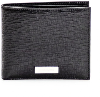 Salvatore Ferragamo Zwarte portemonnee van geperst leer met vakjes voor creditcards en bankbiljetten Salvatore Ferragamo , Black , Heren - ONE Size