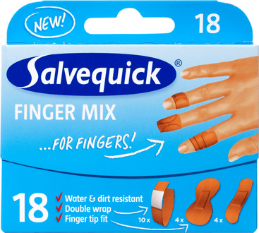 Salvequick Finger Mix Dressing Slices Are Inches 18Pcs.