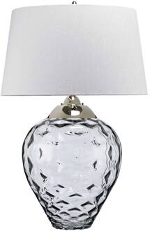 Samara tafellamp, Ø 51 cm, grijs, stof, glas, 2-lamps