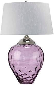 Samara tafellamp, Ø 51 cm, roze, stof, glas, 2-lamps