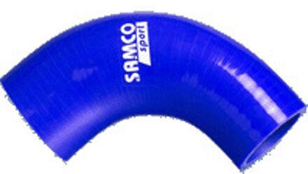 Samco 90 graden bocht verloopstuk blauw - Lengte 125mm - Ø80>70mm