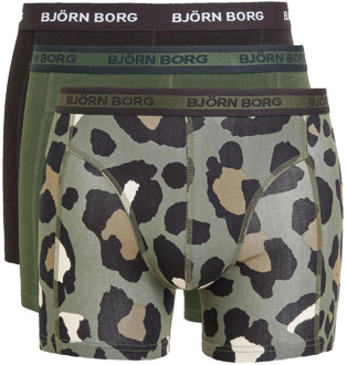 Sammy boxershorts met logoband in 3-pack Donkergroen