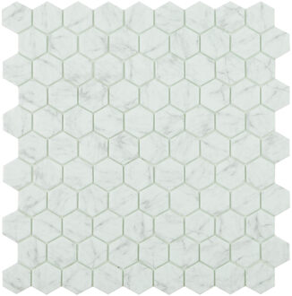 SAMPLE By Goof hexagon mozaiek keramische wandtegel 3,5 x 3,5 cm, statuario