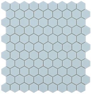 SAMPLE By Goof hexagon mozaiek mat keramische wandtegel 29,5 x 29,5 cm, light blue