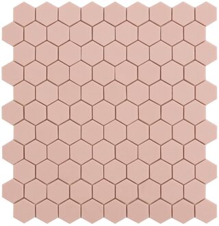 SAMPLE By Goof hexagon mozaiek mat keramische wandtegel 29,5 x 29,5 cm, pink