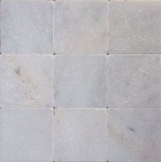 SAMPLE Kerabo Burdur wit marmer natuursteen tegel 10 x 10 cm, wit anticato