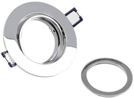 Samsola plafond inbouwlamp, glanzend zilver, Ø 8 cm, metaal zilver glanzend