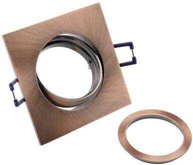 Samsola plafond inbouwlamp, koperkleurig, 9 x 9 cm, metaal geborsteld koper