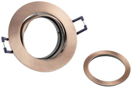 Samsola plafond inbouwlamp, koperkleurig, Ø 8 cm, metaal geborsteld koper