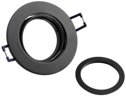 Samsola plafond inbouwlamp, zwart, Ø 8 cm, metaal