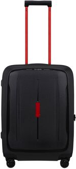 Samsonite Essens Handbagage Spinner 55 cm - Uitbreidbaar 50/57 liter - 55x40x23/26 cm - charcoal/red hardcase koffer lichtgewicht koffer Grijs - H 55 x B 40 x D 23 cm