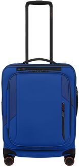 Samsonite Glazed Handbagage Spinner 55 cm - Uitbreidbaar 44/49 liter - 55x40x23/26 cm - electric blue zachte koffer pilotenkoffer Blauw - H 55 x B 40 x D 23 cm