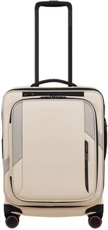 Samsonite Glazed Handbagage Spinner 55 cm - Uitbreidbaar 44/49 liter - 55x40x23/26 cm - sandstone zachte koffer pilotenkoffer Zand - H 55 x B 40 x D 23 cm