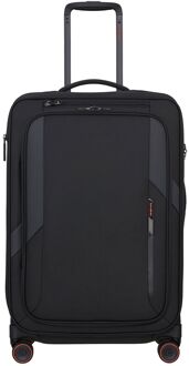 Samsonite Glazed Spinner 67 cm - Uitbreidbaar 83/94 liter - 67x44x30/33 cm - black zachte koffer Zwart - H 67 x B 44 x D 30 cm