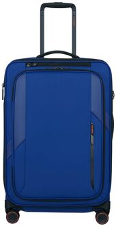 Samsonite Glazed Spinner 67 cm - Uitbreidbaar 83/94 liter - 67x44x30/33 cm - electric blue zachte koffer Blauw - H 67 x B 44 x D 30 cm