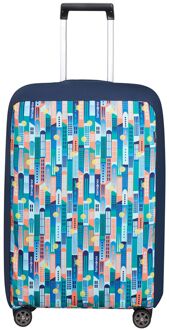 Samsonite Kofferhoes Samsonite TA Revolution vouwbaar Luggage Cover M city print Multicolor - H 60 x B 43 x D 20 cm