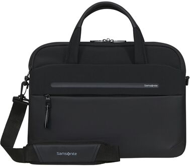 Samsonite Moderny Slim Briefcase 15.6" black schoudertas heren Zwart - H 30 x B 40.5 x D 5.5 cm