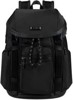 Samsonite Relyon Backpack M 15.6" + Flap black Zwart - H 47 x B 30 x D 16 cm