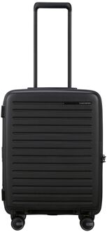 Samsonite Restackd Spinner 55 EXP black hardcase koffer Zwart - H 55 x B 40 x D 20 cm