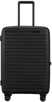 Samsonite Restackd Spinner 68 EXP black hardcase koffer Zwart - H 68 x B 46 x D 26 cm