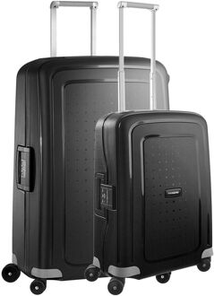 Samsonite S'Cure Spinner 55 + 75 Set black hardcase koffer Zwart - H 75 x B 52 x D 31 cm