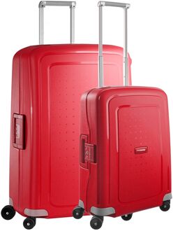 Samsonite S'Cure Spinner 55 + 75 Set crimson red hardcase koffer Rood - H 75 x B 52 x D 31 cm