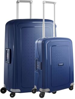 Samsonite S'Cure Spinner 55 + 75 Set dark blue hardcase koffer Blauw - H 75 x B 52 x D 31 cm