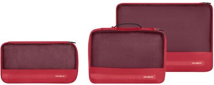 Samsonite TA Revolution Set Of 3 Packing Cubes red koffer organizer Rood - H 29 x B 43.5 x D 7 cm