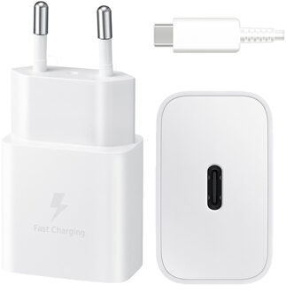 Samsung 15W Power Adapter incl. USB-C naar USB-C kabel (1m) Oplader Wit