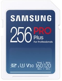 SAMSUNG 256GB PRO Plus High-speed SD Card U3 V30 Speed Level up to 160MB/s Read Speed for Digital Camera Motion Camera Laptop