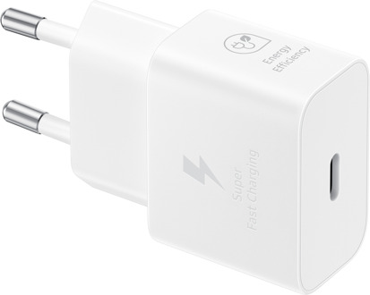 Samsung 25W Power Adapter met USB-C naar USB-C kabel Oplader Wit