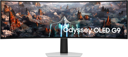 Samsung 49” Odyssey OLED G93SC DQHD Gaming Monitor Light Gray