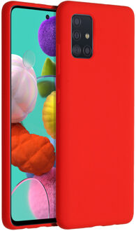 Samsung a51 hoesje - hoesje Samsung a51 - Samsung Galaxy a51 hoesje - Samsung a51 case - Samsung a51 hoesje transparant - Siliconen hoesje - Rood - Accezz Liquid Silicone