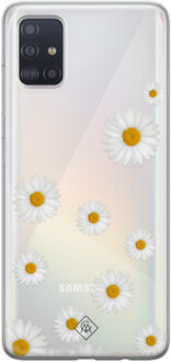 Samsung A51 transparant hoesje - Daisies