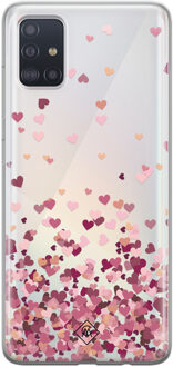 Samsung A51 transparant hoesje - Falling hearts