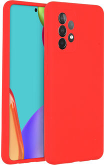 Samsung A52 hoesje - hoesje Samsung A52 - A52 hoesje - Samsung Galaxy A52 hoesje - Galaxy A52 hoesje - hoesje A52 - Siliconen hoesje - Rood - Accezz Liquid Silicone