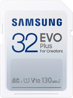 Samsung EVO Plus 32GB SDHC SD-Kaart Wit