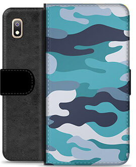 Samsung Galaxy A10 Premium Portemonnee Hoesje - Blauw Camouflage