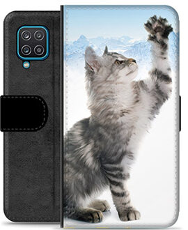 Samsung Galaxy A12 Premium Wallet Hoesje - Kat