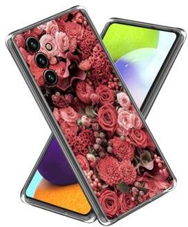 Samsung Galaxy A15 Stijlvolle Ultradunne TPU Hoesje - Rode Bloemen