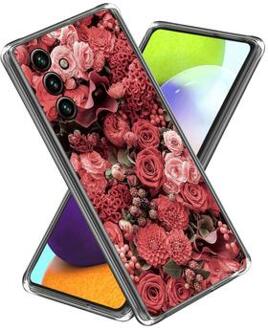 Samsung Galaxy A25 Stijlvolle Ultradunne TPU Hoesje - Rode Bloemen