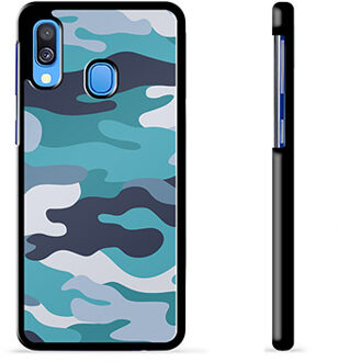Samsung Galaxy A40 Beschermhoes - Blauw Camouflage