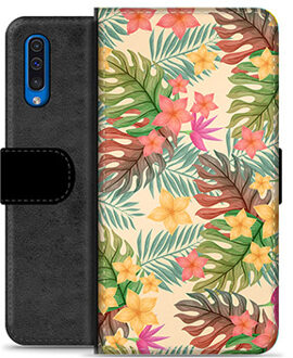 Samsung Galaxy A50 Premium Wallet Hoesje - Roze Bloemen