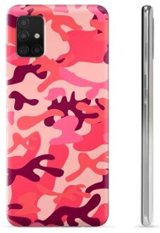 Samsung Galaxy A51 TPU Hoesje - Roze Camouflage