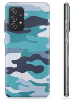 Samsung Galaxy A52 5G, Galaxy A52s TPU Hoesje - Blauw Camouflage