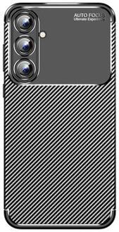 Samsung Galaxy A55 Beetle Koolstofvezel TPU Hoesje - Zwart